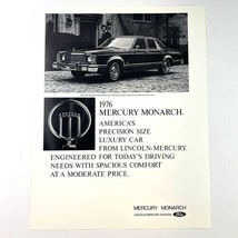 Ford Mercury Monarch Vintage 1976 Print Ad 8x10.75&quot; 70s Automobile Cars Lincoln - £16.84 GBP