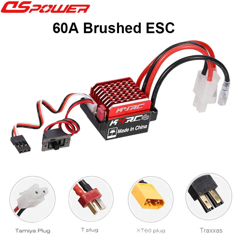 RC 1/10 Brushed ESC 60A 6V/2A for Traxxas Trx4 D90 HSP Redcat Axial Scx10 RC4WD - £17.06 GBP+