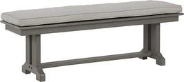 Signature Design By Ashley Visola Outdoor Hdpe Patio Bench With Cushion, Gray - £295.75 GBP