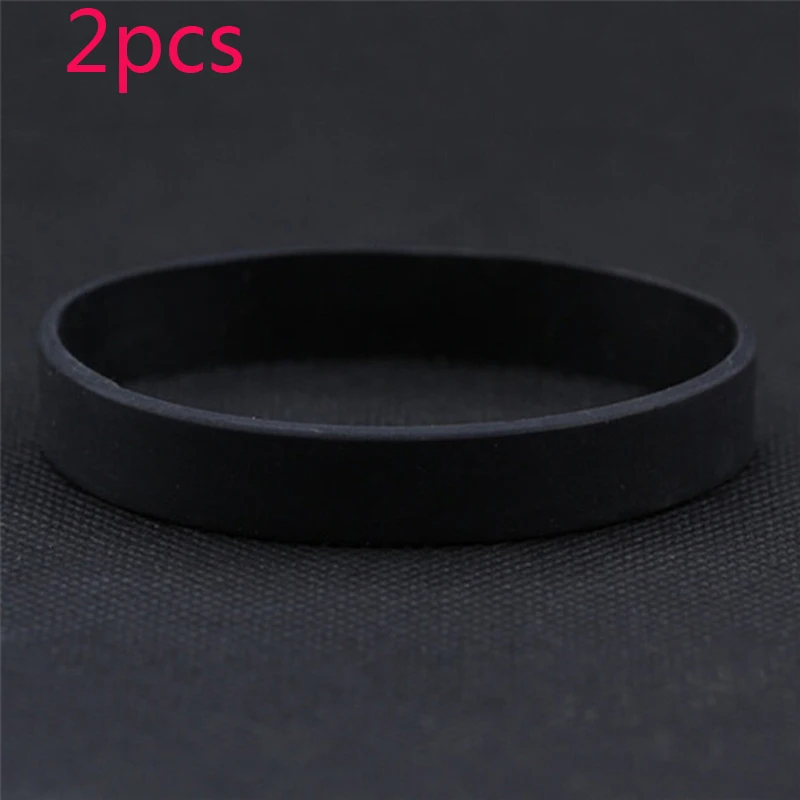 2 Pcs/set Silicone Rubber Wristband Flexible Cuff Bracelet Sports Casual Bangle  - £13.64 GBP