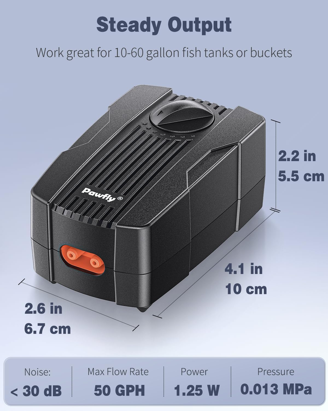 Pawfly Aquarium Air Pump Oxygen Pump for 10-200 Gallon Fish Tanks Buckets Dual O Item image 2