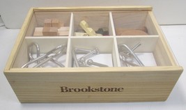 Brookstone 6 Piece Brainteaser Set - 3 Wood 3 Metal - In Wooden Case - £18.21 GBP