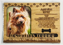 AUSTRALIAN TERRIER Dog Profile Laser Engraved Wood Picture Frame Magnet - $9.90