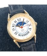 Elgin watch Galaxie moonphase Women&#39;s Gold Tone Sun Moon Day Night date ... - $30.00