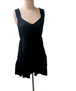 Anthropologie L Blu Pepper Black Dress  Boho Smocked Babydoll Tiered Ruf... - $20.79