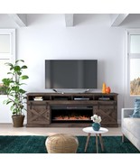 93&quot; Electric Fireplace TV Stand for 100&quot; TVs, Barnwood, Minimal Assembly - $31,991.84 MXN