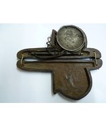 Antique Brass Chinese Opium Weighing Scales L 11.8 cm, Engraved Wooden C... - $287.18 CAD