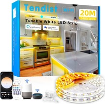 65.6Ft White Led Strip Lights 3000K-6500K, Alexa Compatible Light Strip, Bedroom - £36.97 GBP