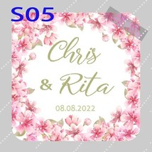 120 Pieces, Custom Personalized,Square Wedding Stickers, Invitations, Candy Favo - £119.95 GBP