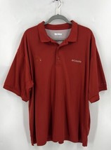 Columbia Mens Polo Shirt Size XL Red Collared Short Sleeve PFG Embroidered - $34.65