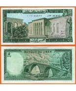 LEBANON 1986 UNC 5 Livres  Banknote Paper Money Bill P- 62d - $1.00