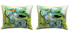 Pair of Betsy Drake Foxgloves Large Indoor Outdoor Pillows 16x20 - £69.65 GBP