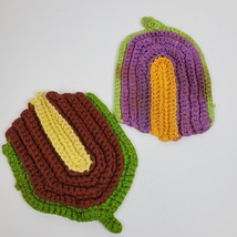 Vintage Handmade Hanging Potholders LOT OF 2 Multi Color Kitchen &amp; Bar - £7.58 GBP