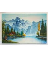 Sans Titre Mountain Paysage Peinture À L&#39;Huile Signée R Paul 91.4cm x 61cm - $702.06 CAD