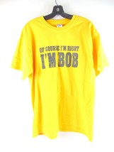 Jerzees Heavyweight Cotton Blend Yellow I&#39;m Bob T Shirt XL - £19.77 GBP