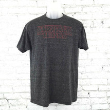 Stranger Things T Shirt Mens Medium Heathered Gray Short Sleeve Crew Neck - $14.95