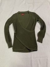 Guess Army Green Choker Sweater Wrap Around size Small Waffle Knit - £11.58 GBP