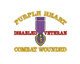 PURPLE HEART MEDAL COMBAT WOUNDED ARMY MILITARY VETERAN EMBROIDERED POLO... - £25.16 GBP+