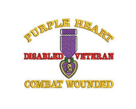 PURPLE HEART MEDAL COMBAT WOUNDED ARMY MILITARY VETERAN EMBROIDERED POLO... - $664.31 MXN+