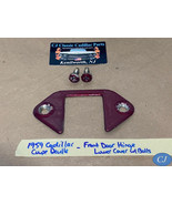 OEM 59 Cadillac Coupe Deville FRONT LOWER DOOR HINGE COVER PLATE WITH BOLTS - $67.82 CAD