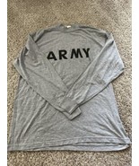 US Army T Shirt Unisex Large Grey PT Physical Fitness Uniform Mock Long ... - £5.82 GBP