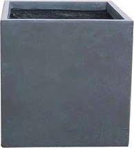 Kante Lightweight Modern Planter Pots Charcoal 12&quot; Sq.Are Concrete Planters For - £41.90 GBP