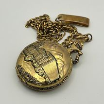 Vintage Details Gold Tone Truck Emblem Cover Pocket Quartz Watch - $29.10