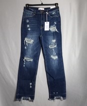 RISEN Jeans Womens 13/31 Straight Leg Distressed Shadow Hem Junior Y2K NWT - £35.12 GBP