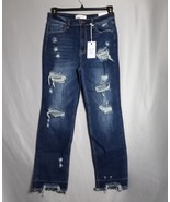 RISEN Jeans Womens 13/31 Straight Leg Distressed Shadow Hem Junior Y2K NWT - $45.53