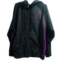 Pax Unplugged Sweatshirt zip up hoodie Blk&amp;Purple&amp;Gray Size Large - £38.83 GBP