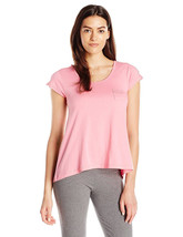 Hue Ladies Sleepshirt Short-Sleeve Scoop-Neck Morning Glory Pink Size M - £15.71 GBP