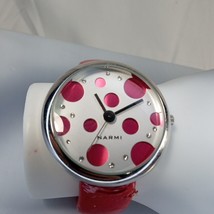 Narmi Red Embossed Fashion Bracelet Analog Women&#39;s Watch - New Battery - $16.95
