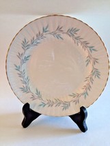 Vintage Paragon Elgin Blue 7 5/8&quot; Plate Fluted Gold Trim Rim Aqua Gray - £6.05 GBP