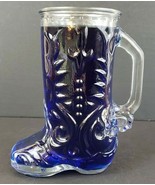 Western Boot Glass Coffee Cup Drinking Vase Fireplace Matchstick Holder ... - $13.09