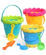 Jumbo Castle Beach Collapsible Buckets Sand Toys For Kids Adults, Silico... - £30.44 GBP