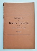 1893 antique BOWDOIN COLLEGE medical school maine CATALOG courses students - £70.04 GBP
