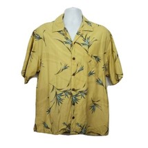 Tommy Bahama Hawaiian Bermuda Mens Shirt Size XL Yellow Floral Button Down - $20.36