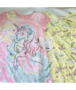 Girls 3T Unicorn Pajama Dress Nightgown Set Of 2 - £12.50 GBP