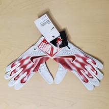 Nike Alpha Varsity M Baseball Batting Gloves Diamond Sports Dri-Fit White Red  - $44.98