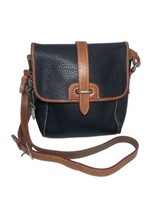 Vintage Dooney &amp; Bourke Pebbled Leather Crossbody Purse Bag Rare Black &amp;... - £57.38 GBP