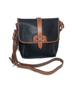 Vintage Dooney &amp; Bourke Pebbled Leather Crossbody Purse Bag Rare Black &amp;... - £58.26 GBP