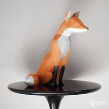 Fox sculpture papercraft template - £7.84 GBP