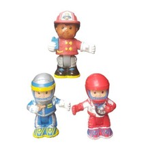 Fisher Price Little People Bendable Fireman s Figure,  Red &amp; Blue Raceca... - £7.75 GBP