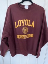 Champion Vintage Reverse Weave Loyola Chicago Hoodie Sweatshirt 70’s Tag Sz L - £66.39 GBP