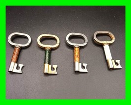 4x Vintage 1970&#39;s Snakeskin/Leather Key Keychain Charm - Made In Italy -... - $39.59