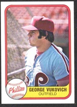 Philadelphia Phillies George Vuckovich 1981 Fleer Baseball Card #21 nr mt - £0.39 GBP