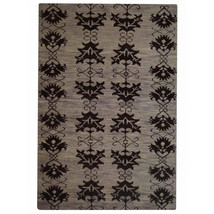 Glitzy Rugs 5 x 8 ft. Rectangle Hand Knotted Floral Wool Area Rug - Brown - $4,685.15 MXN