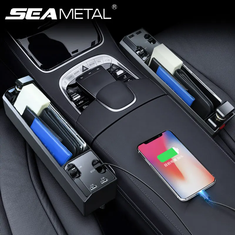 Car Organizer Auto Seat Gap Storage Box Universal Armrest Storage Box Phone Keys - £23.34 GBP+