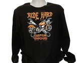 Ride Hard Custom Motorcycles Graphic Print T Shirt Mens XL Black Built Fast - $15.93