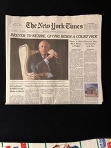 NEW YORK TIMES - THURS JAN 27, 2022 BREYER TO RETIRE, GIVING BIDEN A COU... - $8.99
